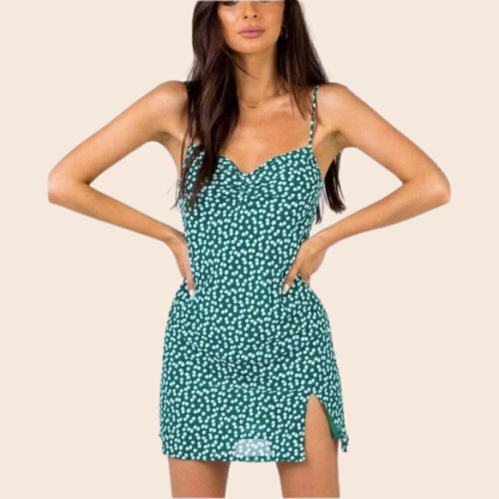Princess Polly Cylia Mini Dress in Forest Green Size 2